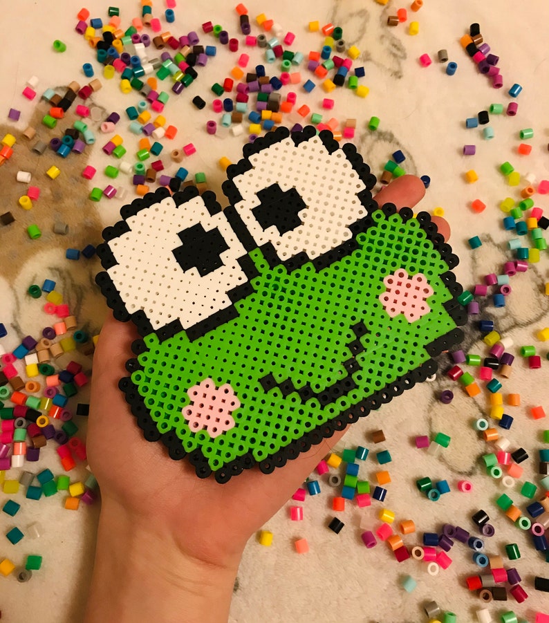 Green/pink Keroppi Perler Bead Art Etsy