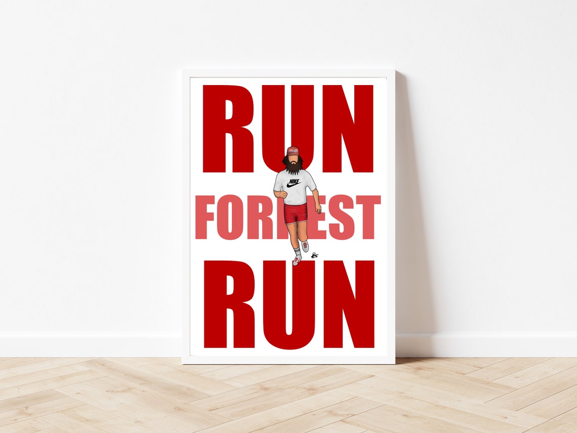 Forrest Gump Inspired Print Poster Wall Art Run Forrest Run Etsy