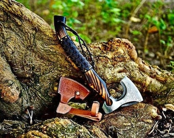 Smith cadeau personnalisé hache viking en acier au carbone forgée à la main avec manche en bois de rose, haches vikings, meilleur cadeau d'anniversaire et de anniversaire pour lui,