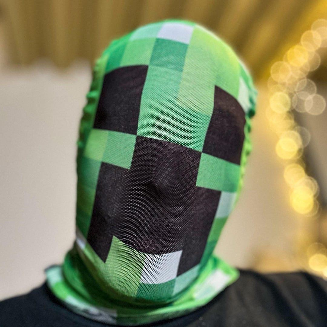 Minecraft Mask, Minecraft Creeper Head Mask, Gift for Kids, Streamer ...