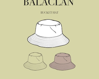 Sewing Pattern Bucket Hat, PDF file wit a sewing pattern, Fisherman Hat sewing pattern. 5 Sizes (Unisex Xs thru XL) - Instant Download