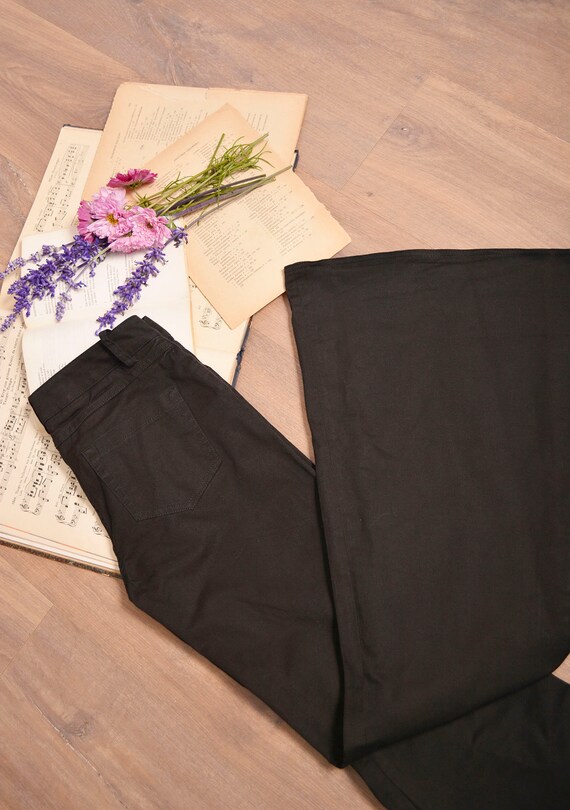 Size 6 8 | Black Bell Bottom Pants made in Italy … - image 5