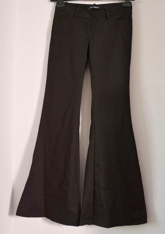 Size 6 8 | Black Bell Bottom Pants made in Italy … - image 7
