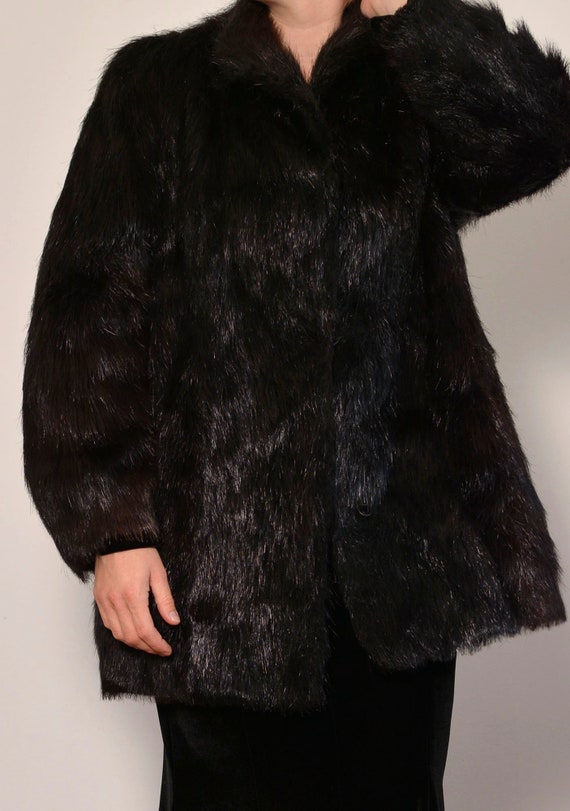 Size 8 to 10 | Black Classic Nutria Fur Jacket | … - image 5