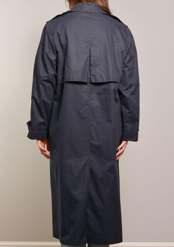 Taille 12 trench marcona en coton bleu marine manteau a col classique boutonne manteau mince minimaliste decontracte manteau chic bleu fonce Etsy France