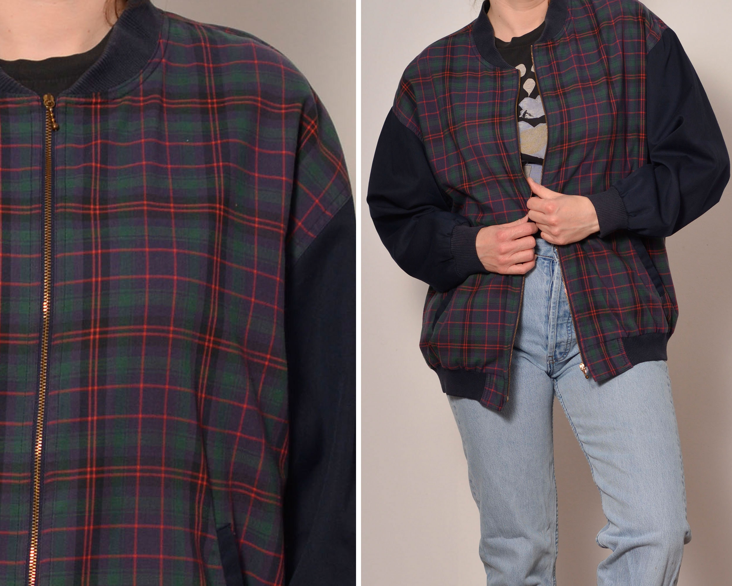 Tartan bomber jacket sale