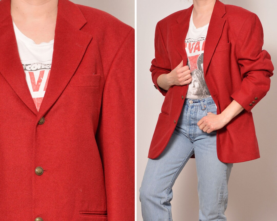 Red Wool Blend 90s Suit Jacket Notch Collar Classic Winter Etsy red-wool-blend-90s-suit-jacket-notch-collar-classic-winter-etsy