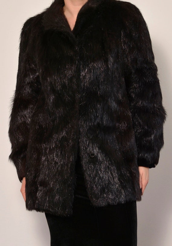 Size 8 to 10 | Black Classic Nutria Fur Jacket | … - image 7
