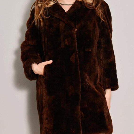Size 4 to 6 | Leopard Print Collar Fur Coat | 80s… - image 2