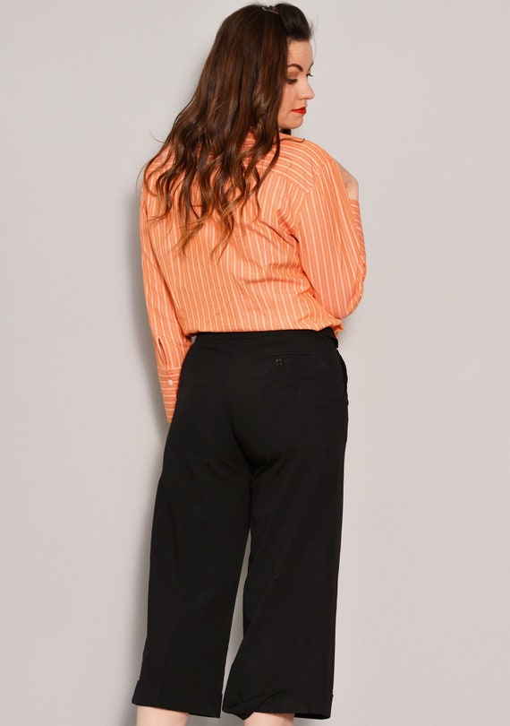 Size 10 90s Capri Pants Tight Bell Bottoms Sexy Butt Trousers Dark