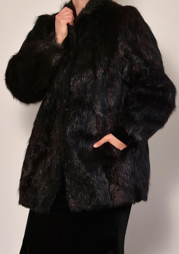 Size 8 to 10 | Black Classic Nutria Fur Jacket | … - image 6
