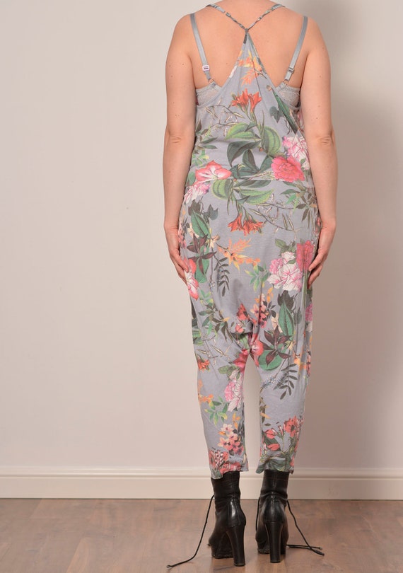 Lily Rose Pattern Harem Pants Jumpsuit 