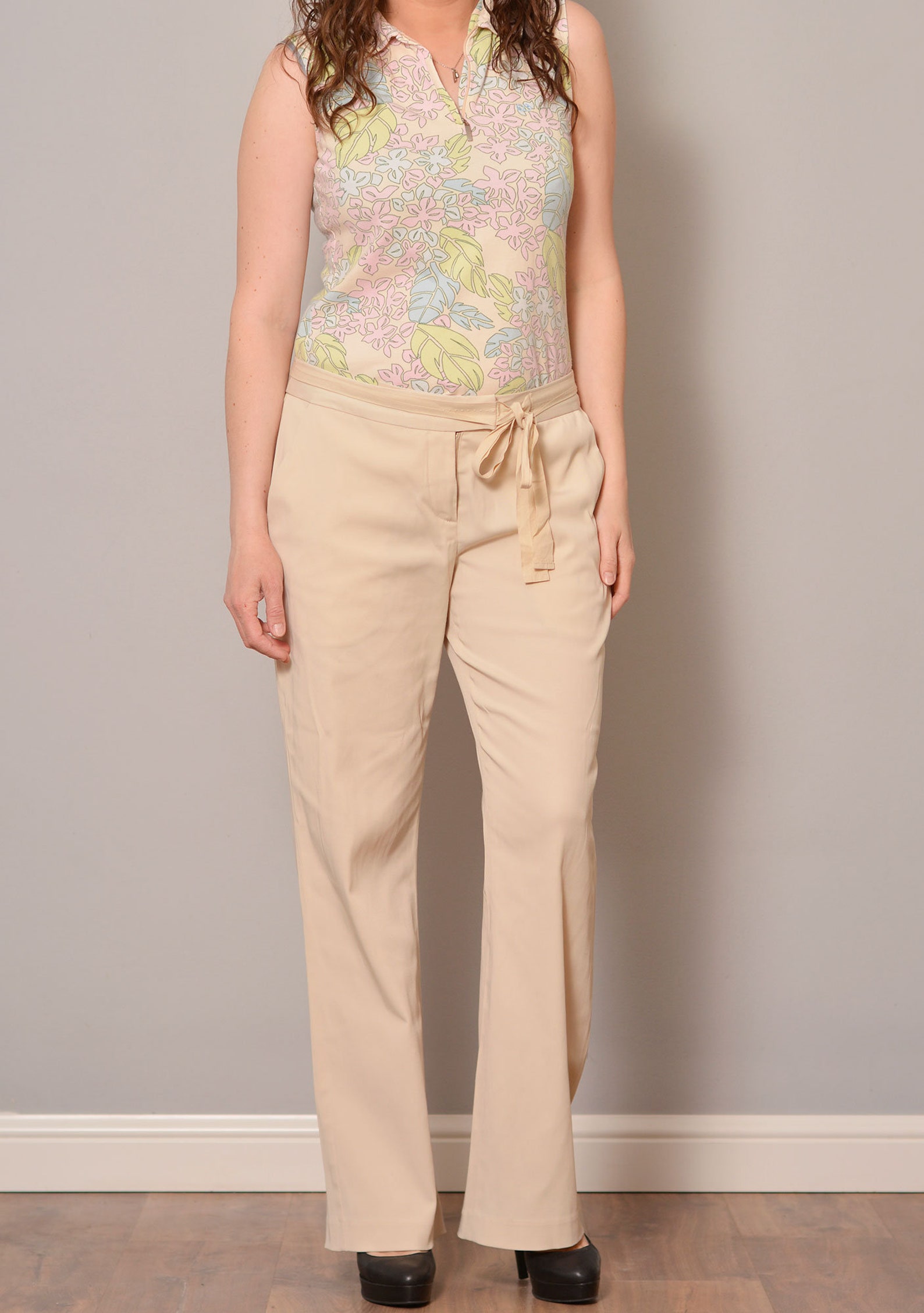 Cream Formal Summer Pants Straight Leg Elegant Belted Pants - Etsy