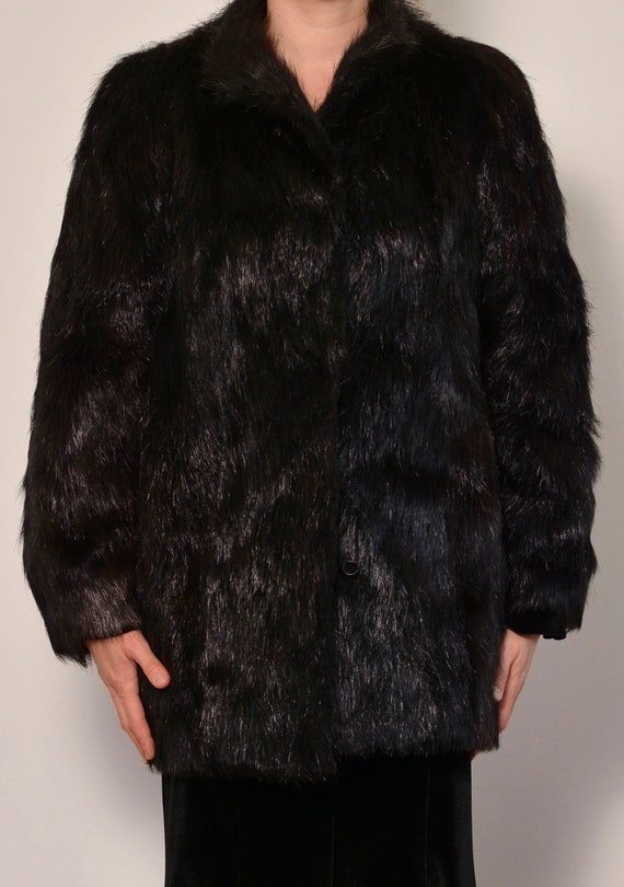 Size 8 to 10 | Black Classic Nutria Fur Jacket | … - image 8