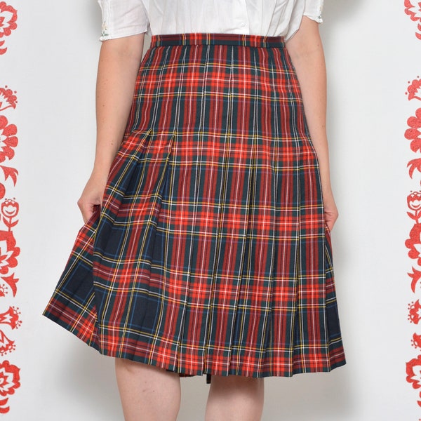 Size 16 | Plaid Pattern Pleated Tartan Circle Skirt | Plus size | 3XL