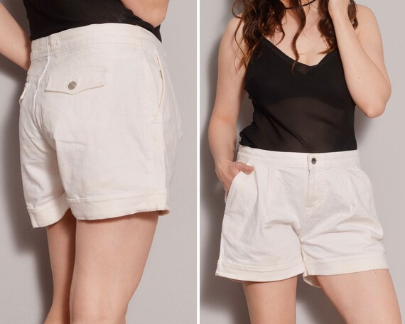 White Denim Resort Shorts | Zipper Fly Mid Waist P