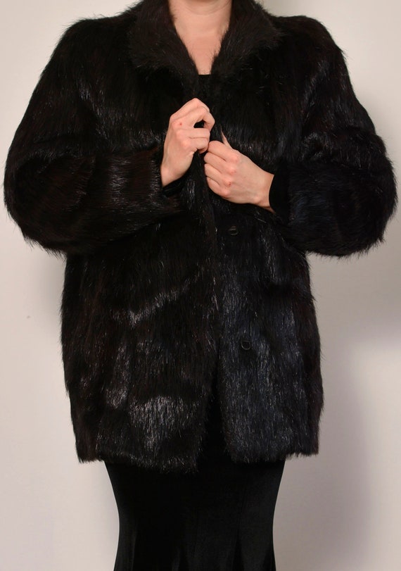 Size 8 to 10 | Black Classic Nutria Fur Jacket | … - image 2