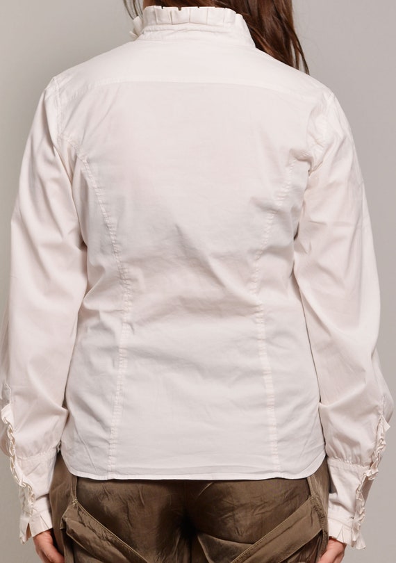 Size 10 | Pleated Detail White Classy Shirt | Ple… - image 7