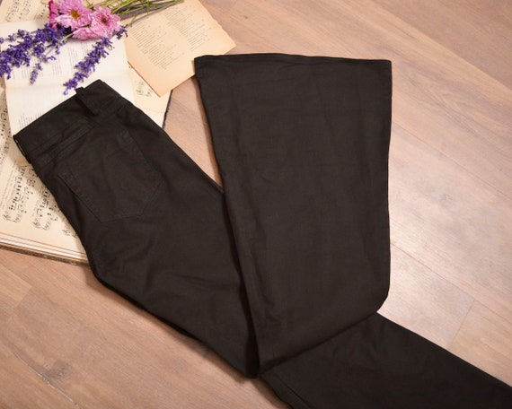 Size 6 8 | Black Bell Bottom Pants made in Italy … - image 1