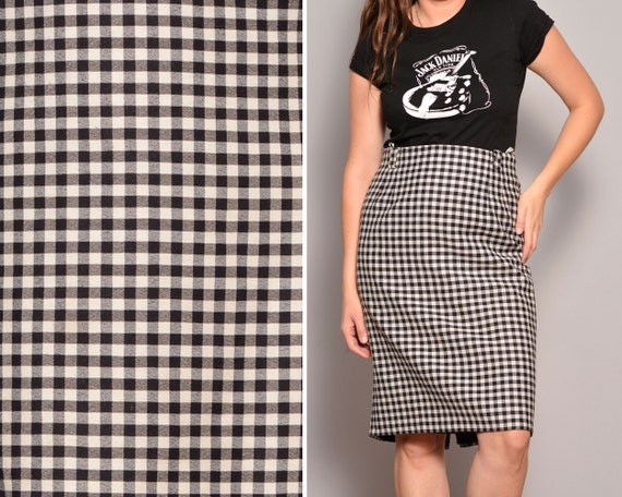 Black and white top checkered skirt etsy