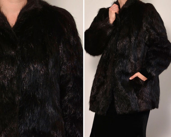 Size 8 to 10 | Black Classic Nutria Fur Jacket | … - image 1