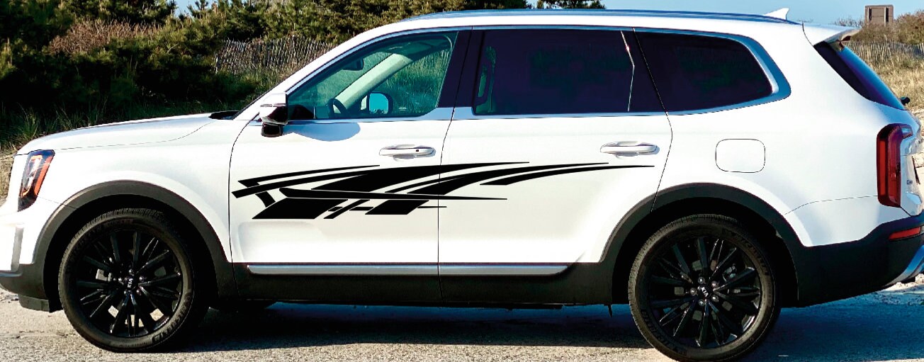 Flash Side Stripe Fits Kia Telluride 2020-22 Vinyl Graphics Sticker 3M Sport JDM Decal Racing Mudding
