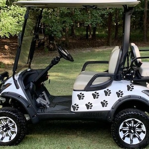 Paw prints Cart Stripe E-z go yamaha club car Golf carts 3M Vinyl Sticker Sport Decal country camping
