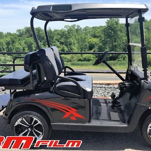 レックスストライプデカールグラフィックは、e-z go ヤマハクラブカーゴルフカートに適合します。3Mビニールステッカースポーツダブルマディングゴルフ