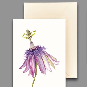 Grußkarte Passionsblume mit seidengefütterter Briefhülle
