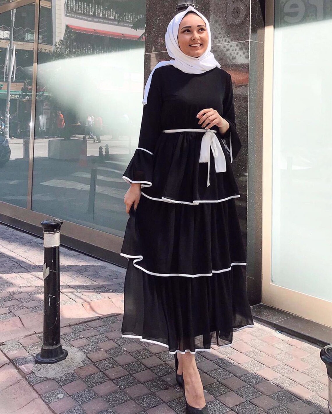 Long Sleeve Outfit Turkish Abaya Dresses for Women Flowy - Etsy