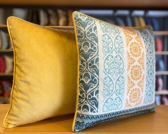 ETHNIC CUSHION SET , 2 Cushion Covers, Stylish Abstract Retro Velvet Throw Pillow Chic Decor Pillowcases - Soft Luxury, Housewarming gift