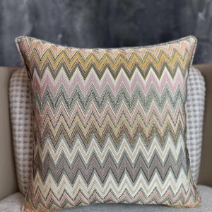 LUXURY Cushion Cover, Multi Color Chevron Throw Pillowcase , Zigzag Pillow Cover, Handmade Pillowcases , Housewarming Gift