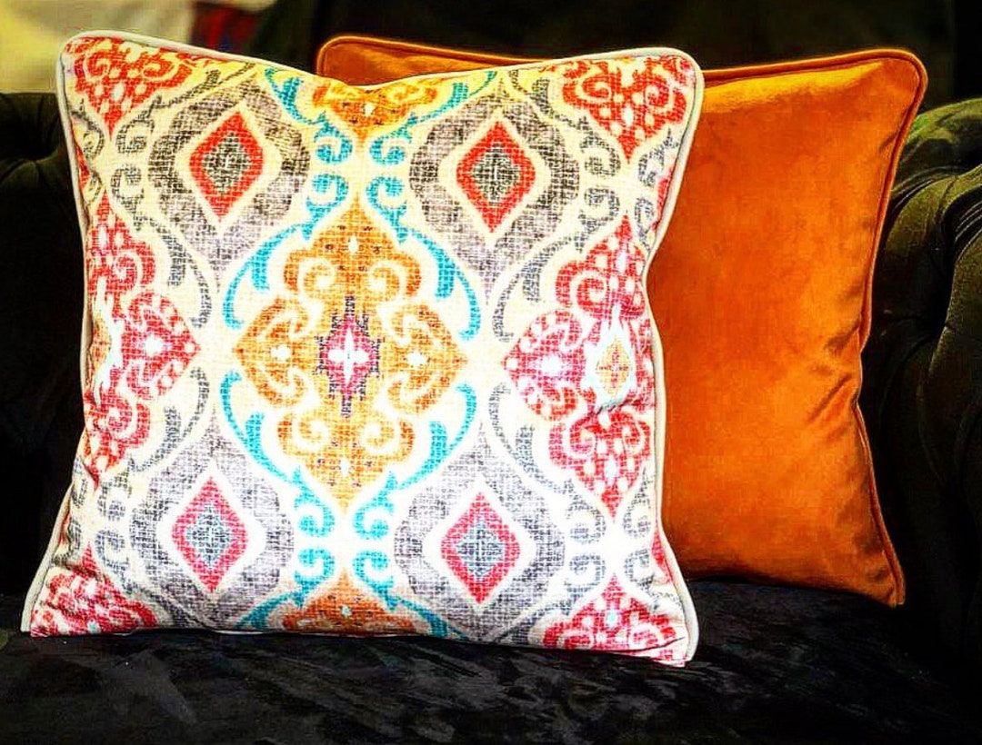 エスニッククッションセット、クッションカバー2枚、スタイリッシュな