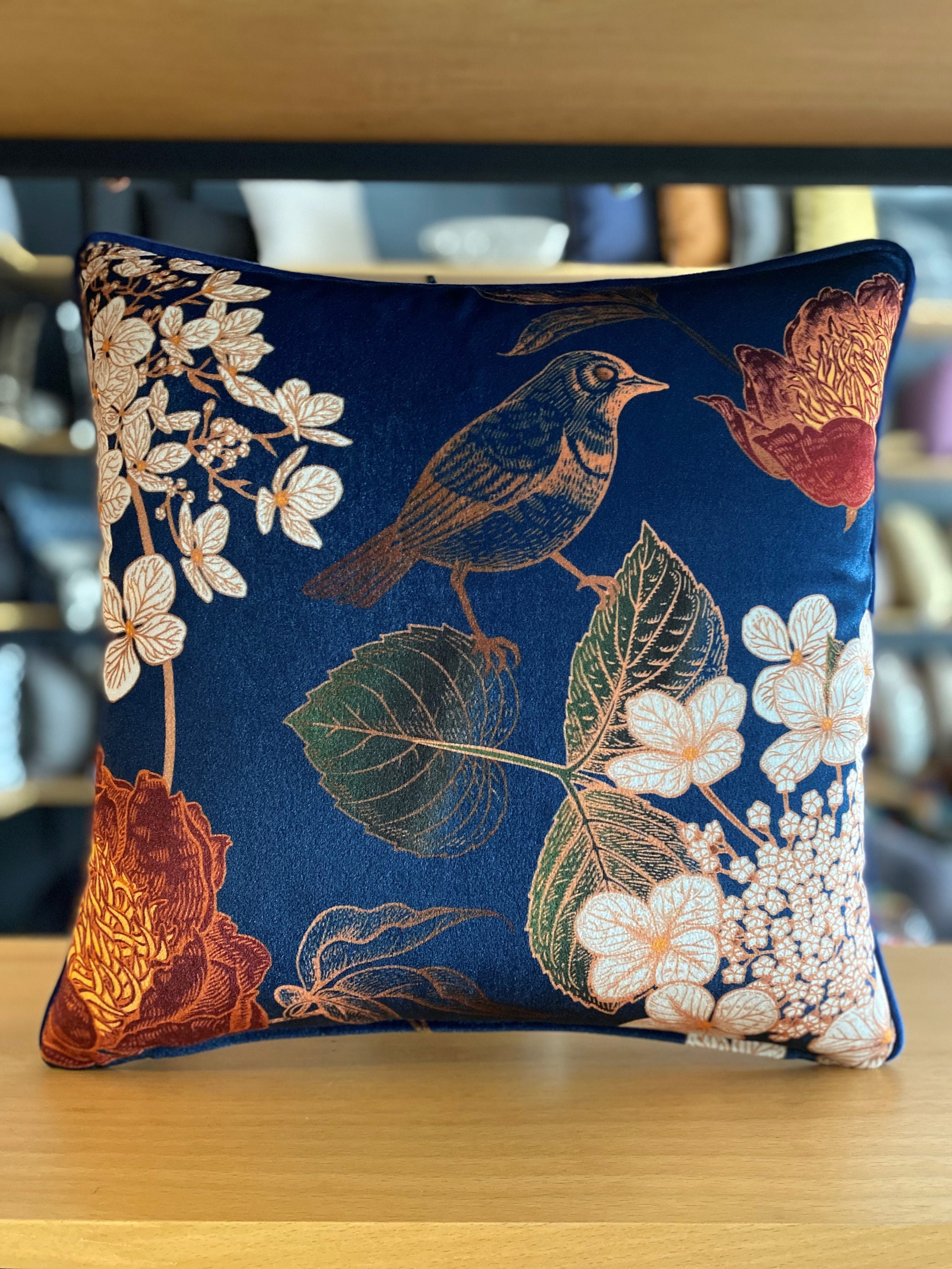 Floral velvet pillow sales