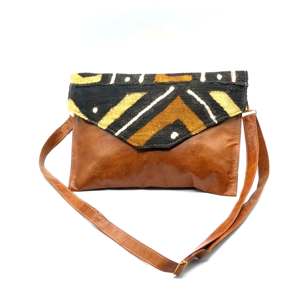 Bogolan Shoulder Bag & Leather - Etsy