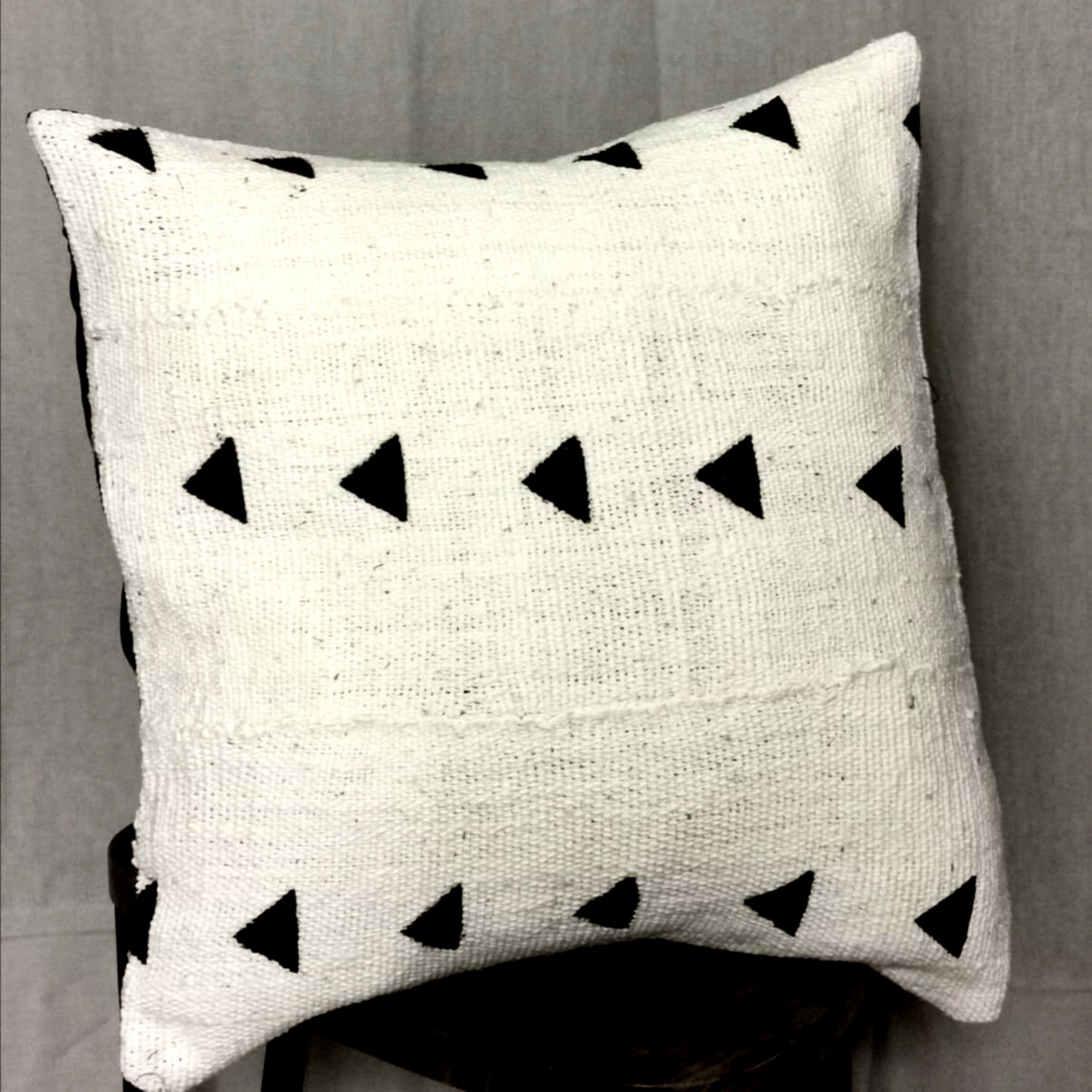 2 Housses de Coussin Bogolan Blanc