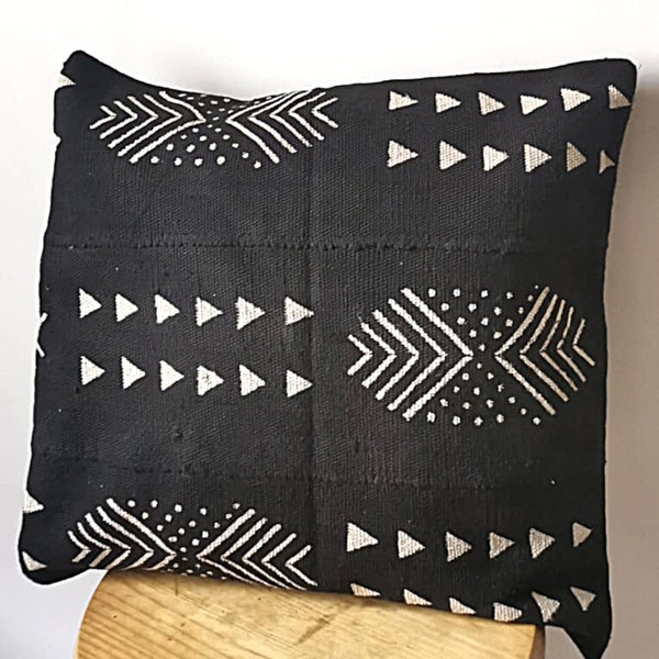 2 Housses de coussin Bogolan Noir