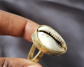 Cowrie & Bronze Ring