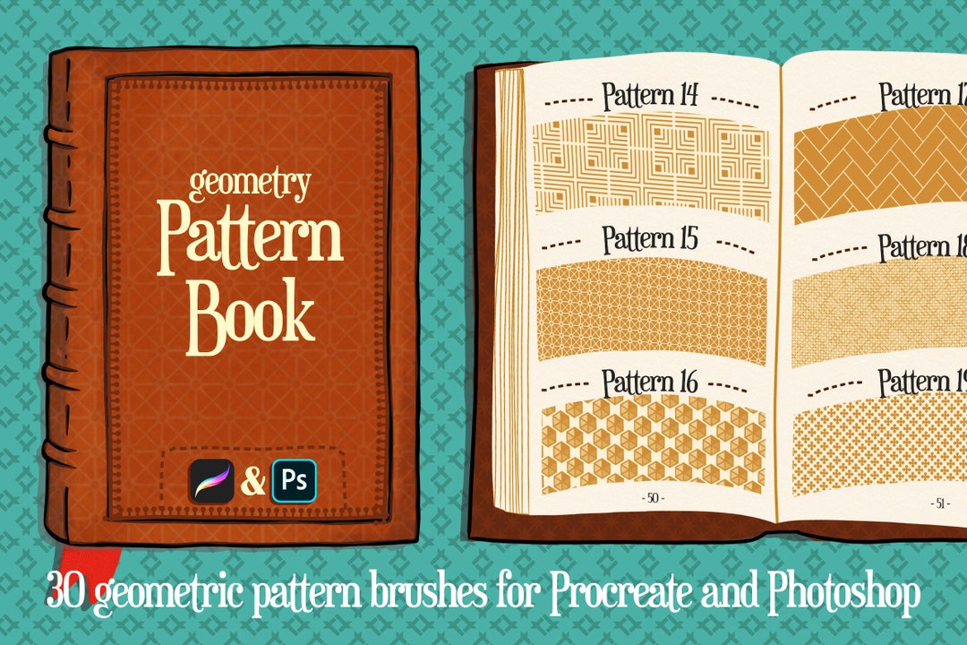 Procreate & Photoshop Geometric Pattern Brushes Repeating Seamless ...