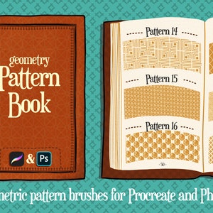 Procreate & Photoshop Geometric Pattern Brushes - Repeating Seamless Textures ∣ Herringbone ∣ Polkadot ∣ Triangle ∣ Geometry ∣ Tiles