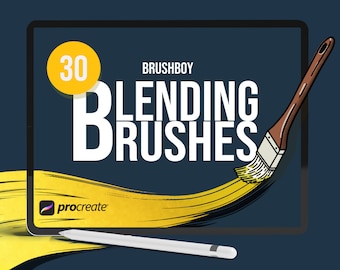 30 pędzli do mieszania kolorów Procreate: różnorodność tekstur (pobranie cyfrowe)