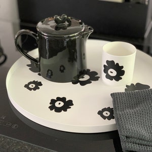Aufkleber Blumen Sticker-Tablett  Bügelbild Kissenhülle
