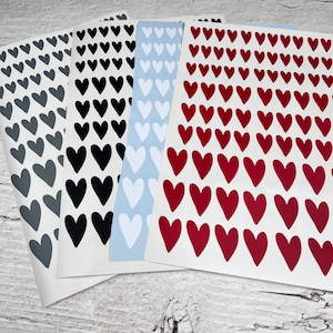 Sticker Herz 84 Stück  - Aufkleber Herz  A4 Bogen - Fensterbild Windlicht Vase Laterne Kerze