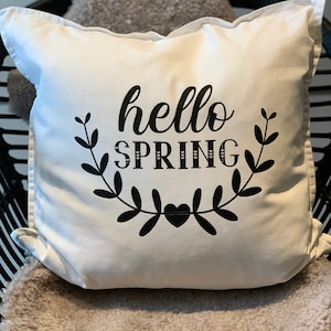 Iron-on cushion cover Hello Spring cushion cover pillowcase cotton 50x50
