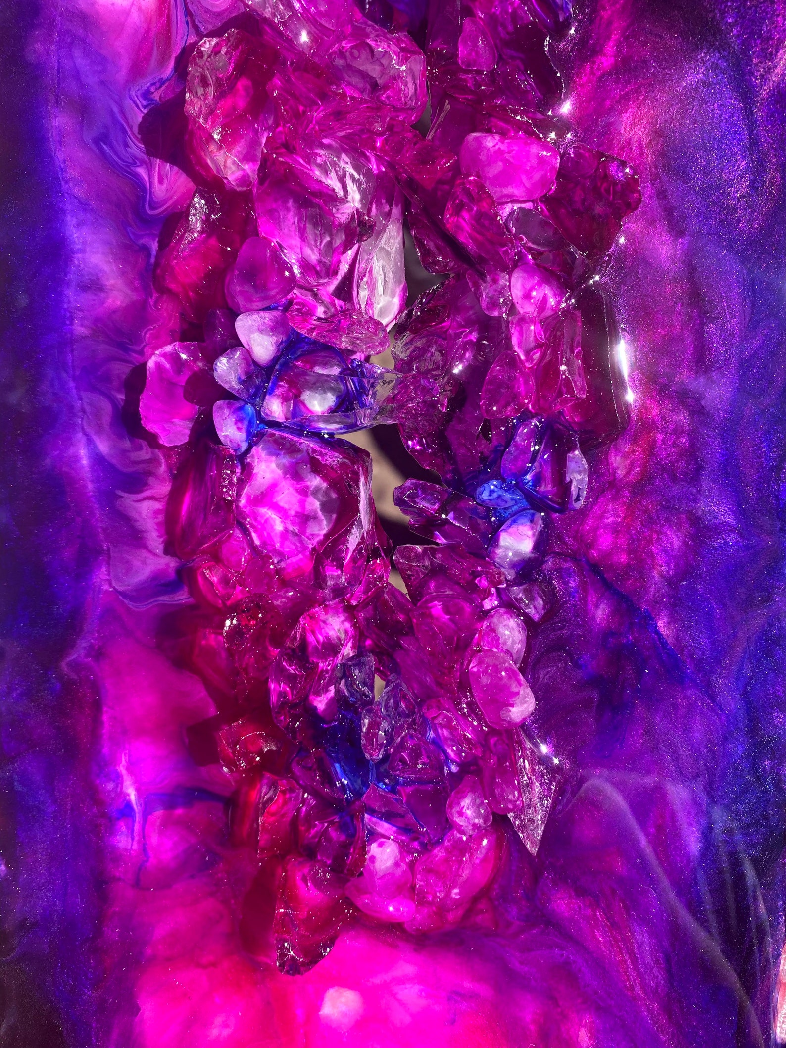 Bright Pink Resin Geode Wall Art - Etsy