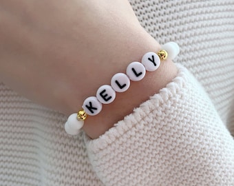 Personalized Letter Bead Bracelet | Custom Friendship Name Initial Date Word Love Bracelet | DIY | Gift for Him and Her Matching Couples Set