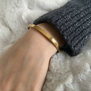 Personalized Thin Cuff Bracelet | Custom Hand Stamped Coordinate | Friendship Engraved | Customized Gifts for Her Him | Birthday Love Grad