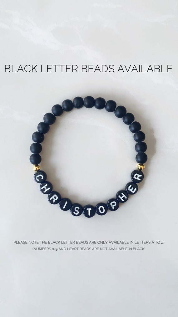 Personalized Letter Heishi Clay Bead Bracelet Custom Friendship