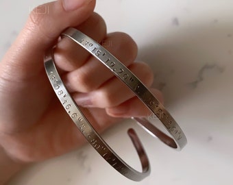 Personalized Coordinate Cuff Bracelet | Custom Hand Stamped Date Cuff | Birthday Anniversary | Gifts for Her Him Couples | Engraved Cuff