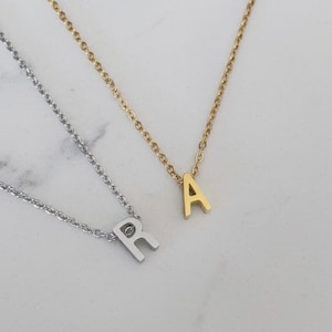 Initial Necklace Custom | Personalized Silver Gold Monogram Letter Pendant Necklace | Initial Charm | Bridesmaid Gifts for Her | Birthday